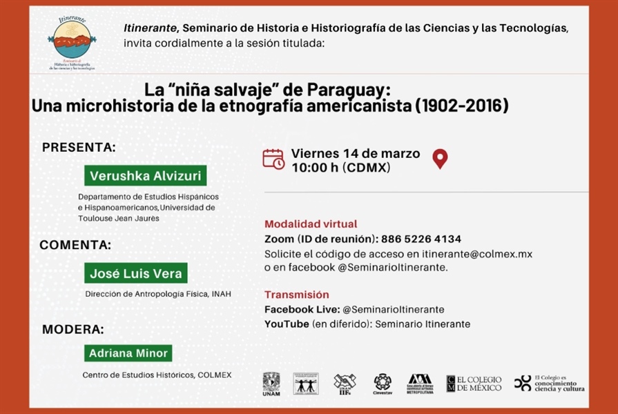 Itinerante. La "niña salvaje" de Paraguay: Una microhistoria de la etnografía americanista (1902-2016)