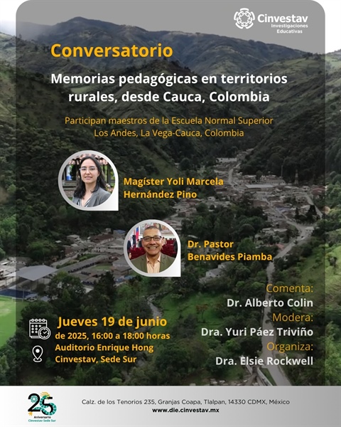 Conversatorio. Memorias pedagógicas en territorios rurales, desde Cauca, Colombia