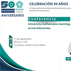 Conferencia: University mathematics learning as the art of transitioning across discourses.