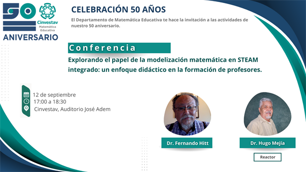 Conferencia: Explorando el papel de la modelización matemática en STEAM integrado: un enfoque didáctico en la formación de profesores.