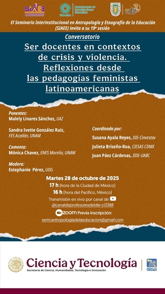 Conversatorio: Ser docentes en contextos de crisis y violencia. Reflexiones desde las pedagogías feministas latinoamericanas