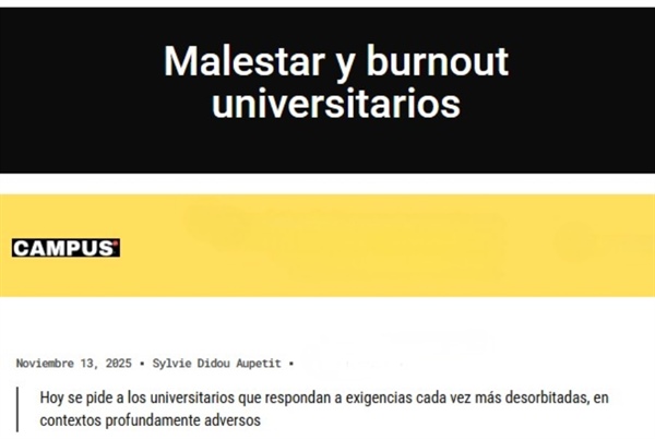 Artículo. Malestar y burnout universitarios