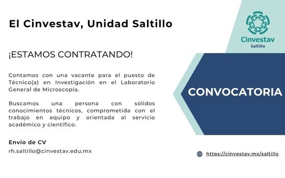 Vacante Laboratorio General de Microscopía
